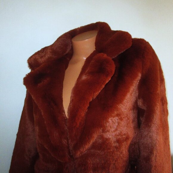 MINKPINK Faux Fur Jacket Size SMALL in Ginger New with tag $189 - Picture 6 of 12